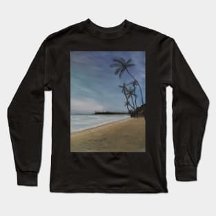 Palm tree dreams oil painting by Tabitha Kremesec Long Sleeve T-Shirt